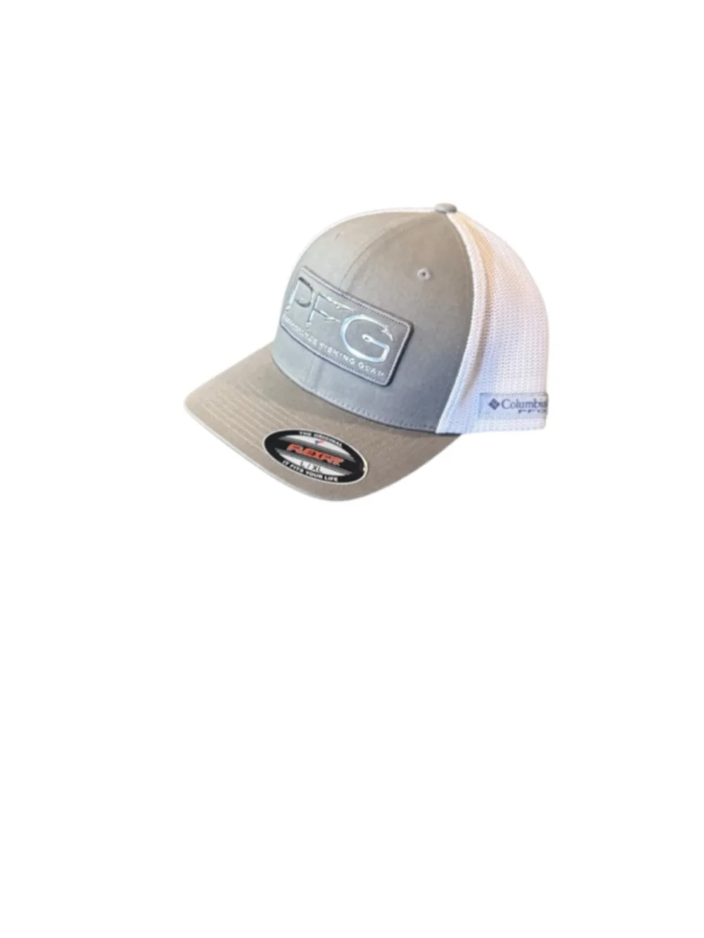 Men's Columbia PFG Mesh Ball Cap Hat Gray White One Size